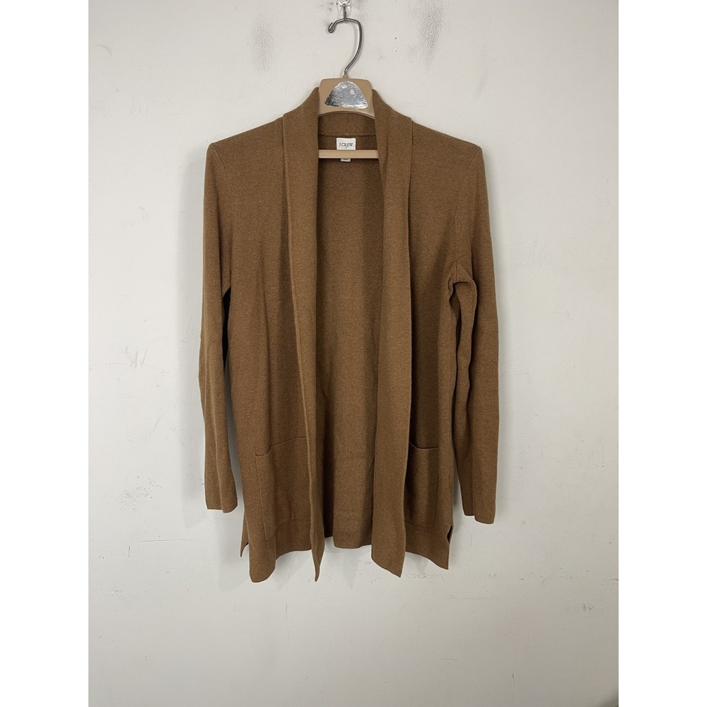J‎ Crew Womens Cardigan Sweater Small Brown Minimal Capsule Timeless Office